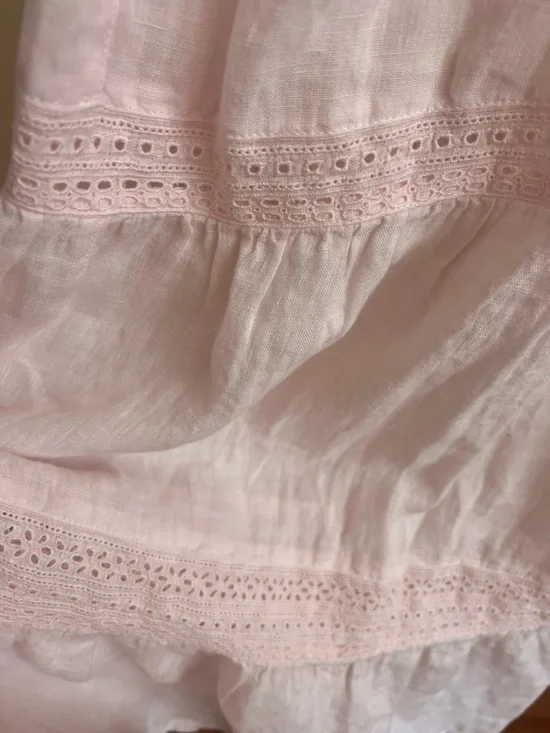 NWT 120% Lino Brand Italy pink size 44 lace v neck - Picture 5 of 11